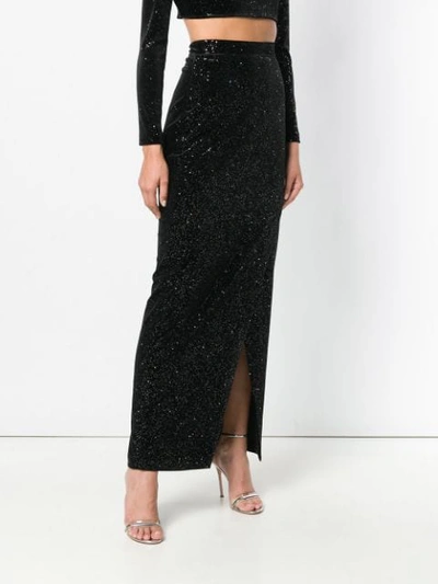 Shop Balmain Glitter Maxi Skirt - Black