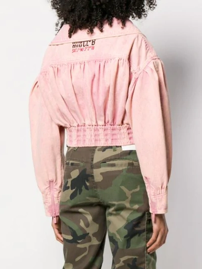 Shop Miu Miu Cropped Jacket In F0028 Pink