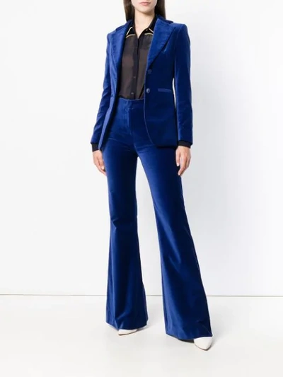 Shop Pinko Torchio Flared Trousers In Blue