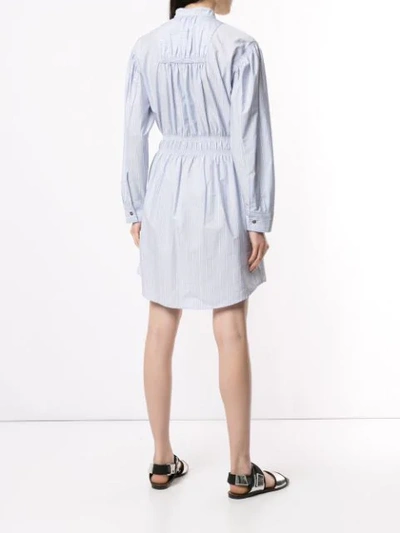 Shop Cedric Charlier Striped Shirt Dress In Blue