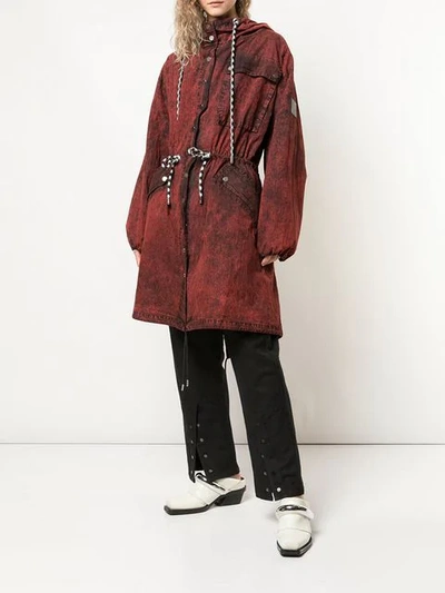 Shop Proenza Schouler Pswl Crinkled Cotton Coat In Red