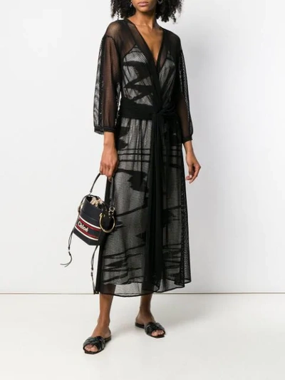 Shop Missoni Layered Graphic Print Dress In Black