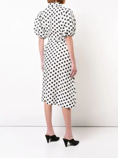 Shop Lisa Marie Fernandez Polka Shirt Dress - White