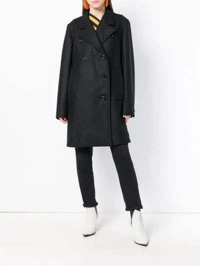 Shop Marni Double Breasted Coat In Black