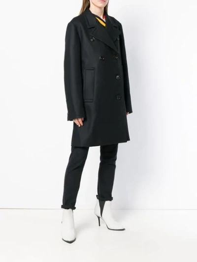 Shop Marni Double Breasted Coat In Black