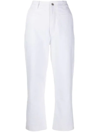 Shop Loewe Cropped Jeans In White