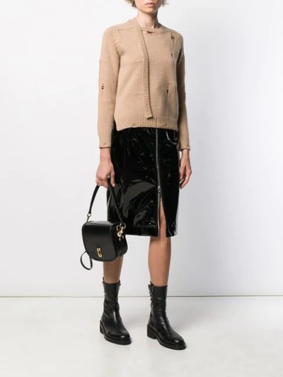 Shop Marc Jacobs Worn Torn Knitted Jumper In Neutrals