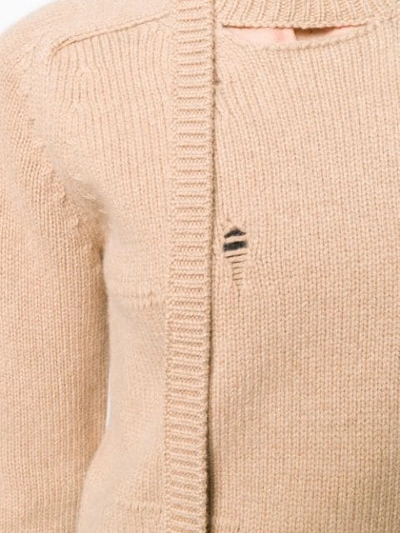 Shop Marc Jacobs Worn Torn Knitted Jumper In Neutrals