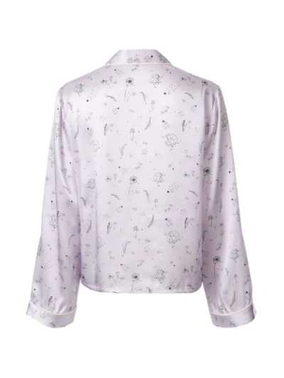 Shop Morgan Lane Ruthie Silk Pyjama Shirt In Lilac