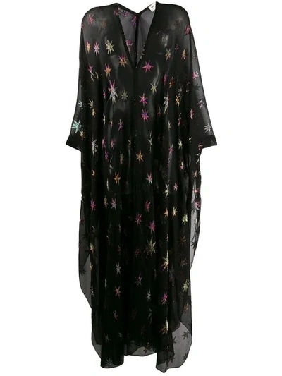 Shop Saint Laurent Stars Kaftan - Black