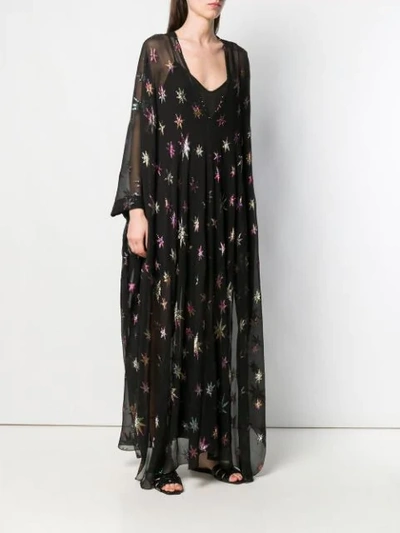 Shop Saint Laurent Stars Kaftan - Black