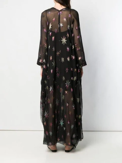 Shop Saint Laurent Stars Kaftan - Black