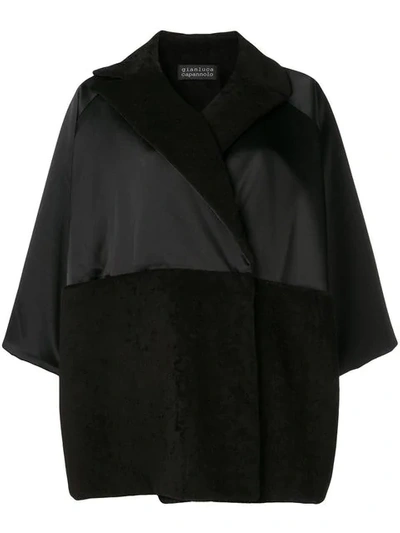 Shop Gianluca Capannolo Oversized Draped Coat In Black