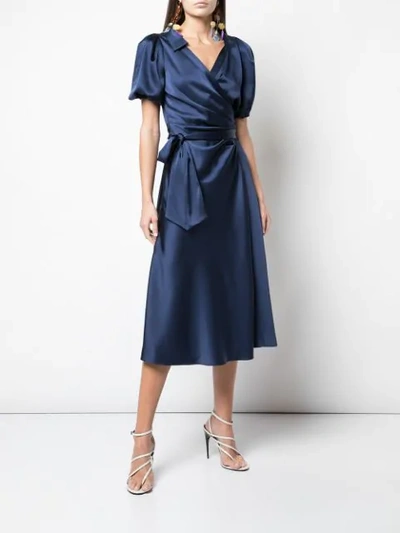 Shop Diane Von Furstenberg Short-sleeve Wrap Midi Dress In Nnavy