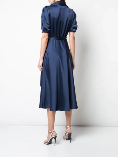 Shop Diane Von Furstenberg Short-sleeve Wrap Midi Dress In Nnavy