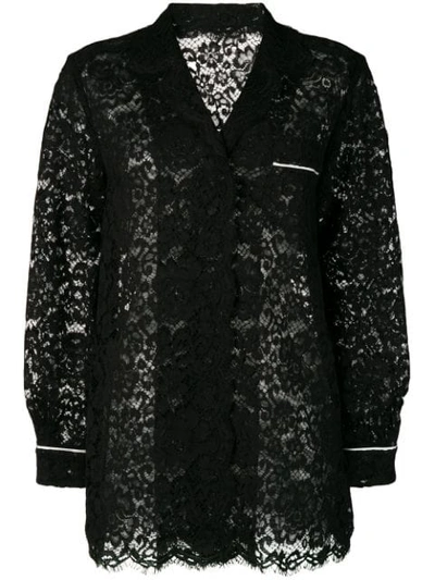 Shop Dolce & Gabbana Sheer Lace Shirt In Black