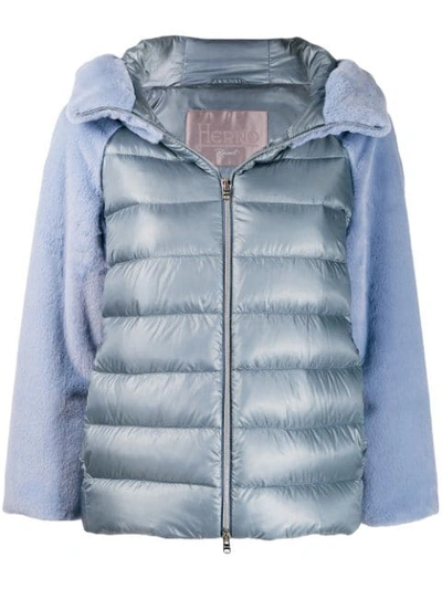 Shop Herno Hooded Puffer Jacket In Blue