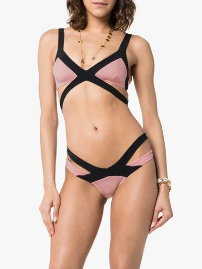 Shop Agent Provocateur Mazzy Triangle Cutout Bikini In Pink