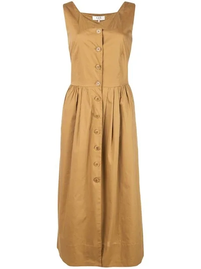 Shop Sea Front Button Dress In Brown