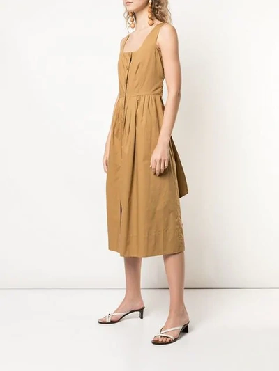 Shop Sea Front Button Dress In Brown