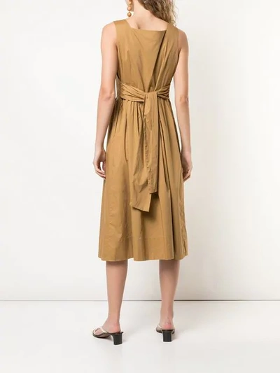 Shop Sea Front Button Dress In Brown