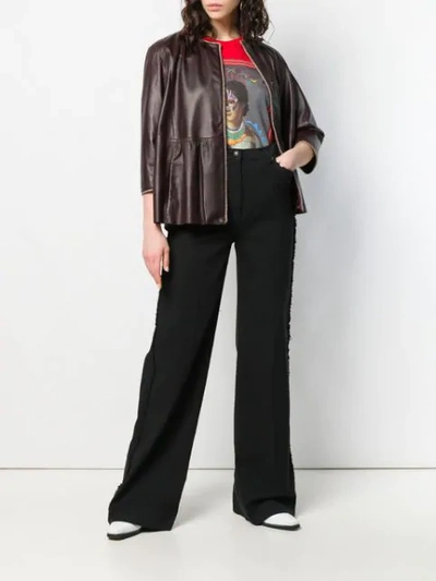 Shop Etro High Waist Distressed Jeans In Black