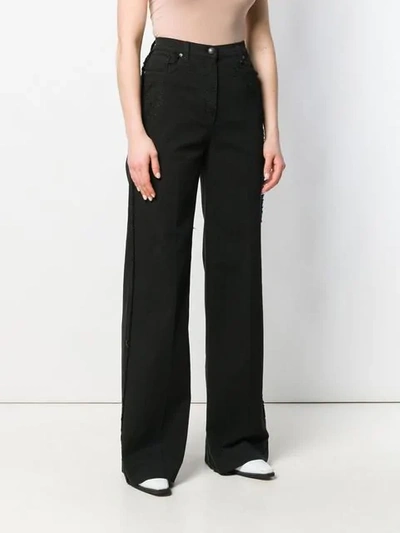 Shop Etro High Waist Distressed Jeans In Black