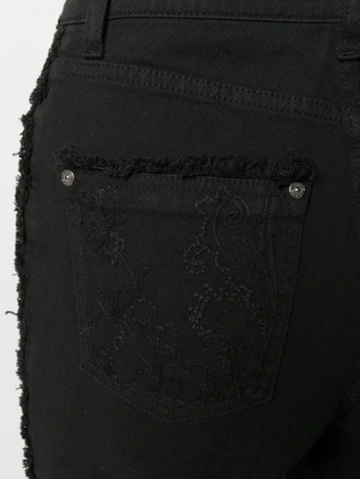 Shop Etro High Waist Distressed Jeans In Black