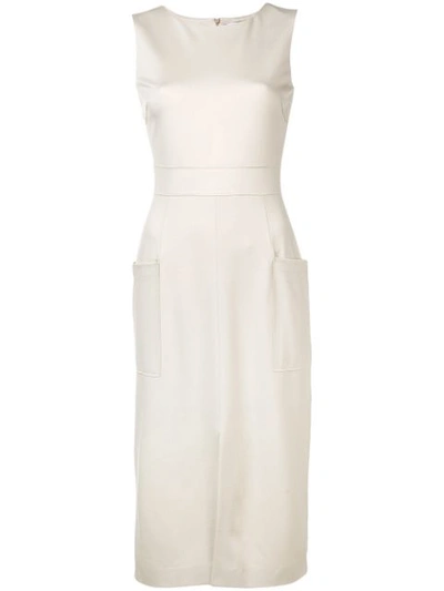 Shop Harris Wharf London Front Slit Dress In White
