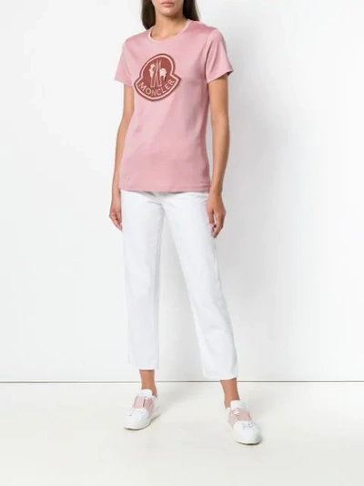 Shop Moncler Logo T In Pink