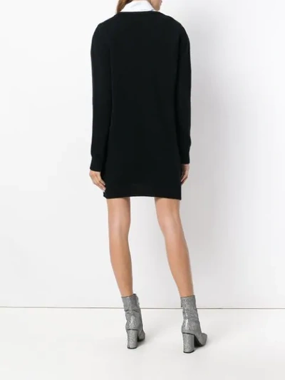 Shop Alberta Ferretti It's A Wonderful Day Sweater Dress In Black