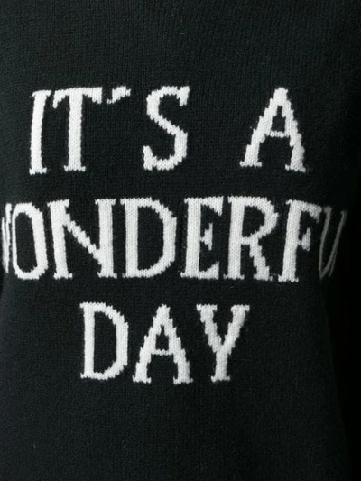 Shop Alberta Ferretti It's A Wonderful Day Sweater Dress In Black