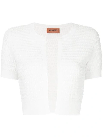 Shop Missoni Cropped Cardigan In White