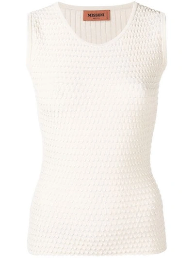 Shop Missoni Textured Knit Vest In Neutrals