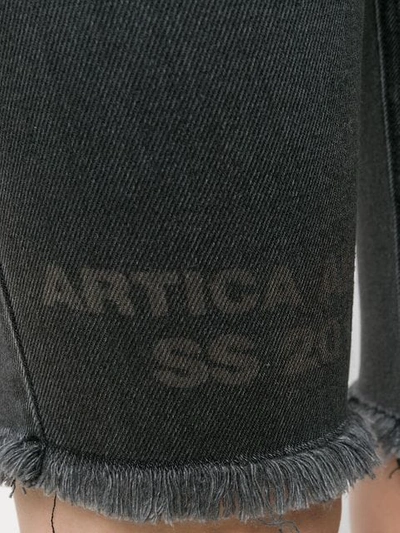 Shop Artica Arbox Frayed Hem Denim Shorts - Black