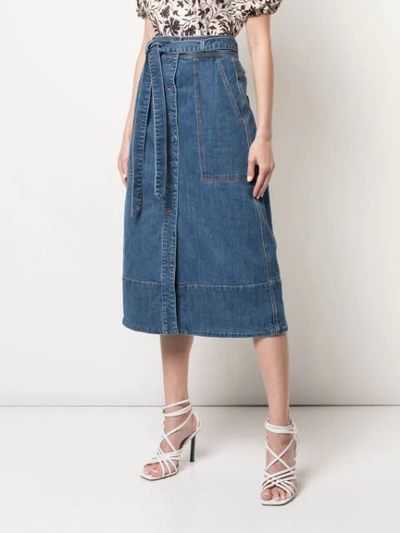 Shop Ulla Johnson Tegan Denim Skirt In Mid Wash