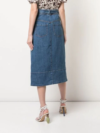 Shop Ulla Johnson Tegan Denim Skirt In Mid Wash