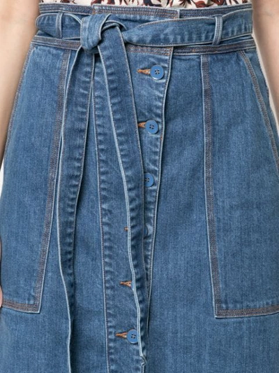 Shop Ulla Johnson Tegan Denim Skirt In Mid Wash