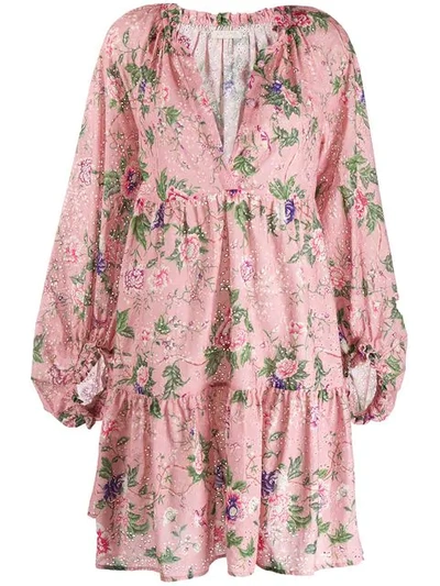 Shop Anjuna Floral Smock Dress In Pink