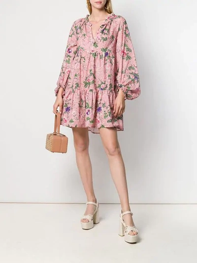 ANJUNA FLORAL SMOCK DRESS - 粉色