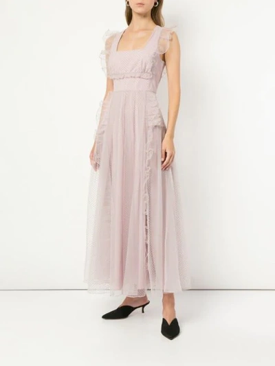 Shop Alexa Chung Long Tulle Dress In Pink