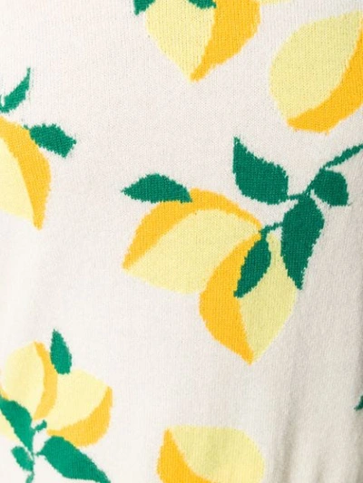 Shop Chinti & Parker Lemon Print Sweater In Cream/lemon/buttercup/green