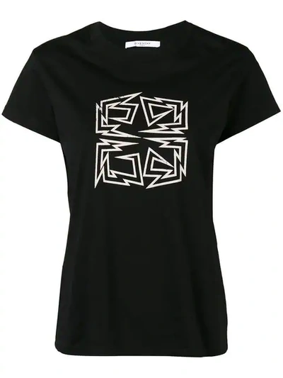 Shop Givenchy Distressed Hem 4g Logo T In Black