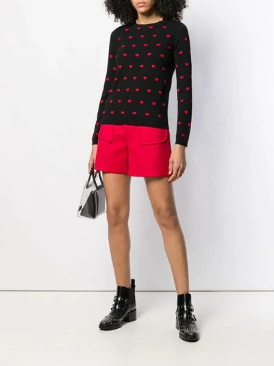 Shop Red Valentino Heart Print Sweater In 0no Nero