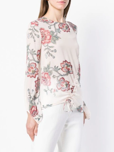 Shop Pinko Ancora Floral Blouse In Pink