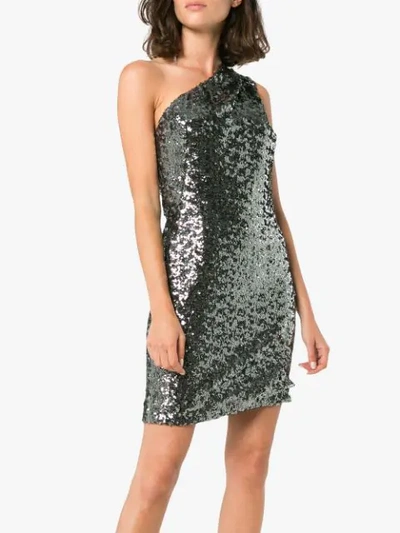 Shop Haney Valentina Georgette Mini Dress In Metallic