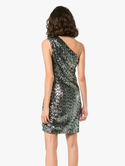 Shop Haney Valentina Georgette Mini Dress In Metallic