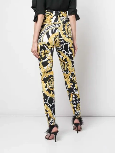 Shop Versace Savage Baroque High-rise Trousers In Multicolour