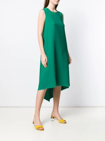 Shop Alberto Biani Asymmetric Midi Dress In Green