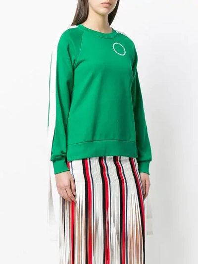 Shop Monse Raglan Snap Sleeve Sweatshirt In Green